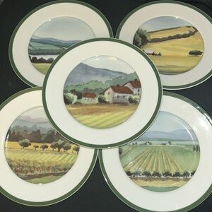 Williams Sonoma Scenic Landscape Plate Set - Sonoma County Landscapes